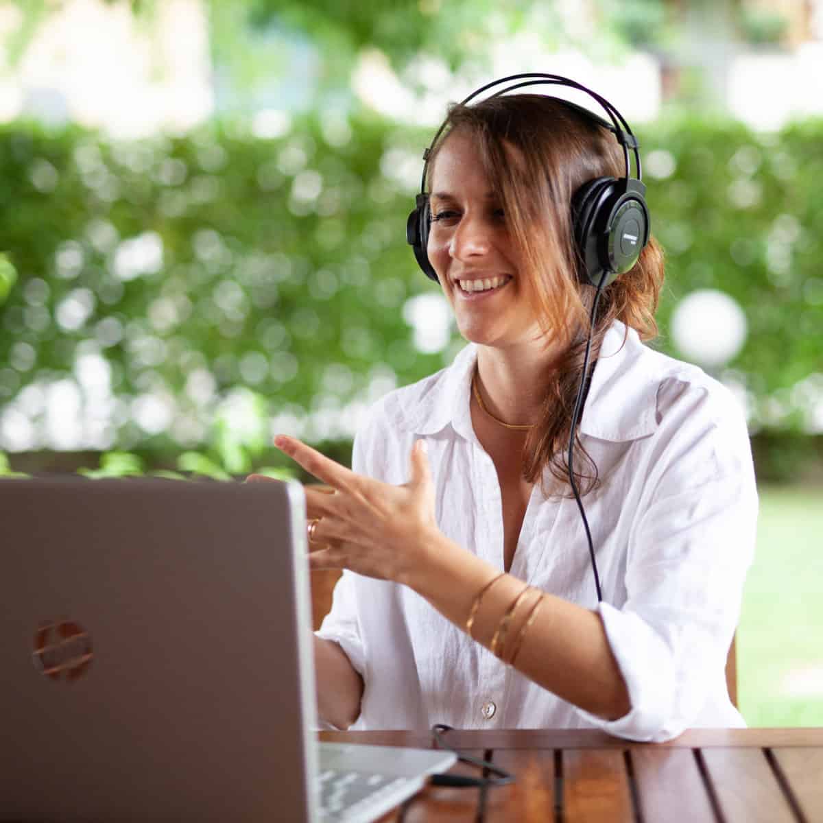 Chiara Grandin mentre fa coaching online.